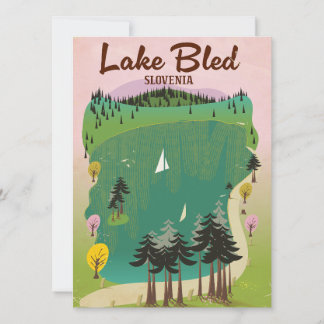 Lake Bled Vintages Reiseplakat Slowenien