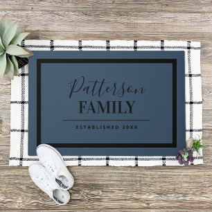 Lake Blue Family Monogram Fußmatte