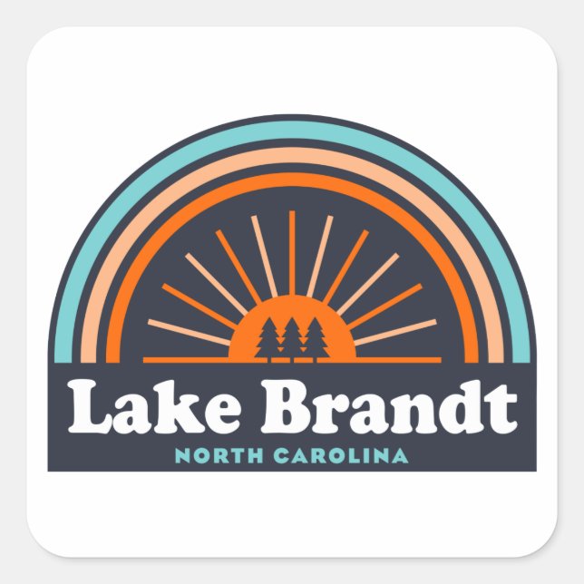 Lake Brandt North Carolina Rainbow Quadratischer Aufkleber (Vorderseite)
