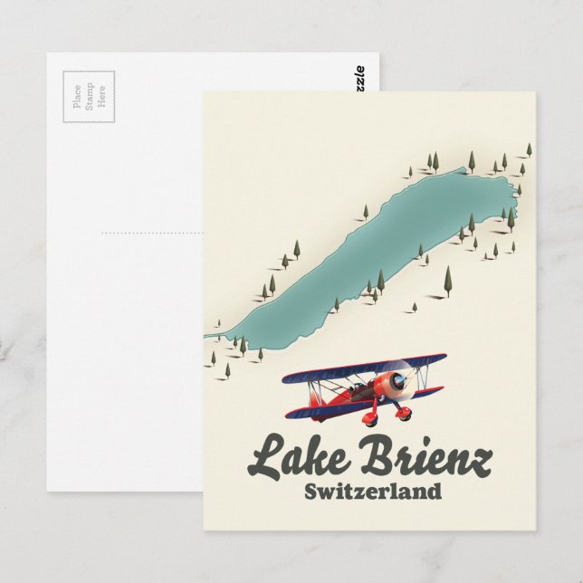 Lake Brienz Schweiz Karte (Vorne/Hinten)