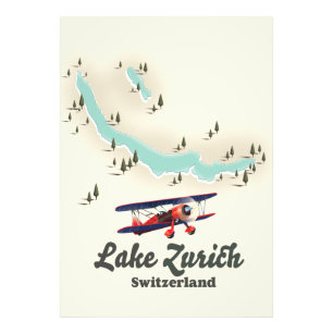 Lake Brienz Schweiz Karte Foto Print