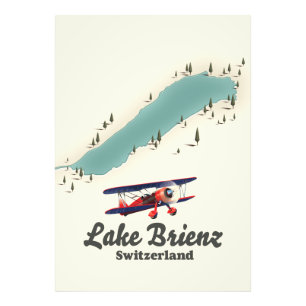 Lake Brienz Schweiz Karte Fotodruck