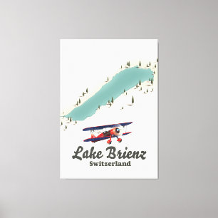 Lake Brienz Schweiz Karte Leinwanddruck
