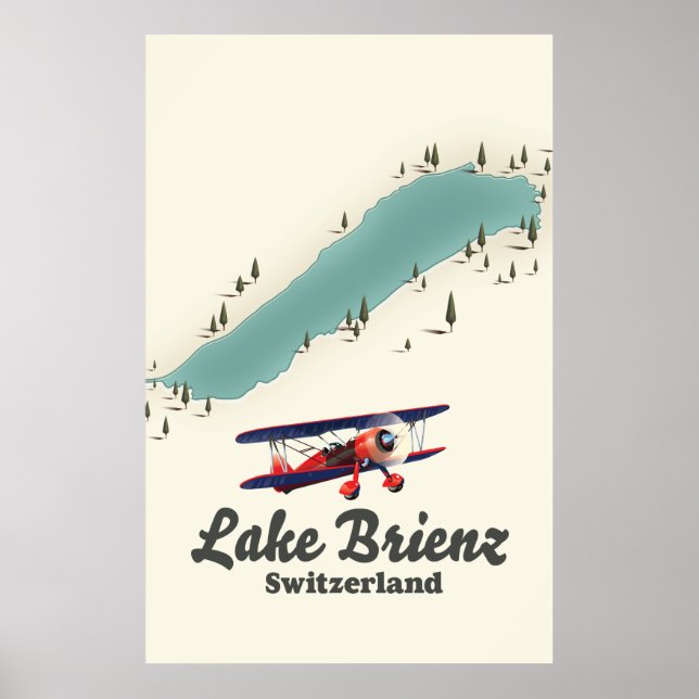 Lake Brienz Schweiz Karte Poster (Vorne)