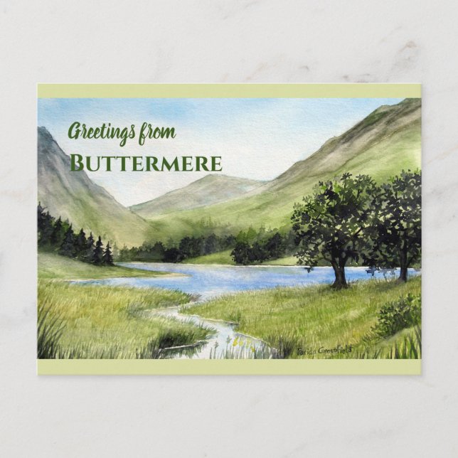 Lake Buttermere, England Aquarellmalerei Postkarte (Vorderseite)