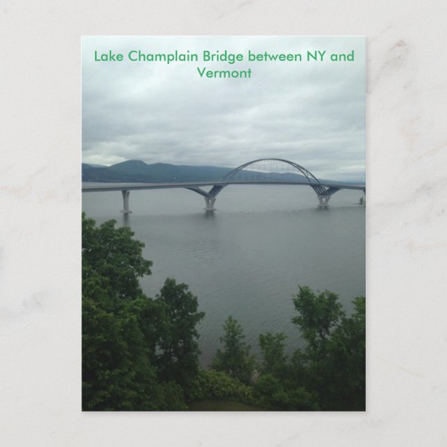 Lake Champlain Bridge Zwischen NY und VT Postkarte (Vorderseite)