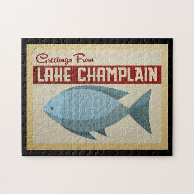 Lake Champlain Fish Vintage Travel (Horizontal)