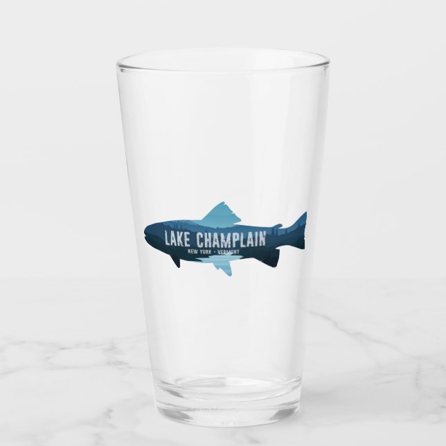 Lake Champlain New York Vermont Fisch Glas (Vorderseite)