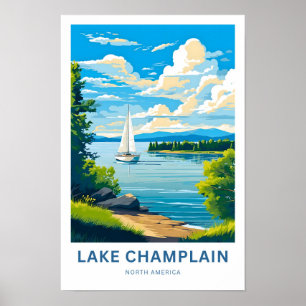 Lake Champlain North America Travel Print Poster
