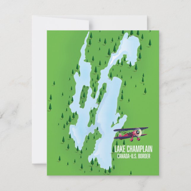 Lake Champlain USA Canada Map Poster (Vorderseite)