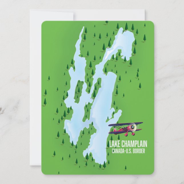 Lake Champlain USA Canada Map Poster (Vorderseite)