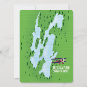 Lake Champlain USA Canada Map Poster