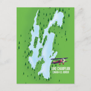 Lake Champlain USA Kanada Kartenposter Postkarte
