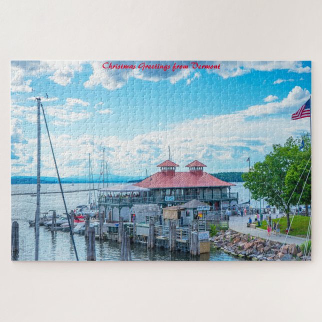 Lake Champlain Vermont.Christmas Grüße (Horizontal)
