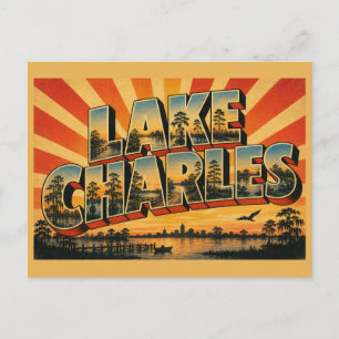 Lake Charles Louisiana Zypressensumpf Kiefernwald Postkarte