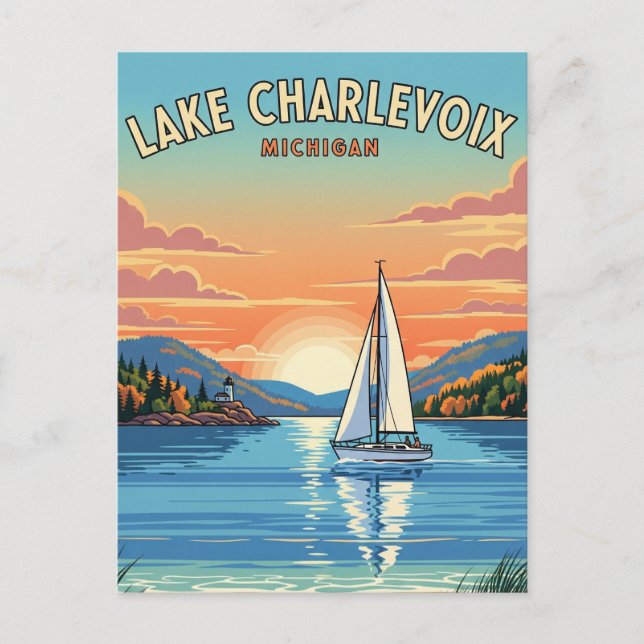 Lake Charlevoix Michigan Postkarte (Vorderseite)