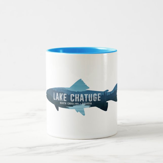 Lake Chatuge North Carolina Georgia Fish Zweifarbige Tasse (Mittel)