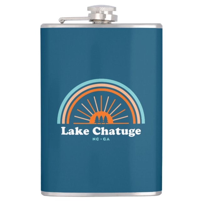 Lake Chatuge North Carolina Georgia Rainbow Flachmann (Vorderseite)