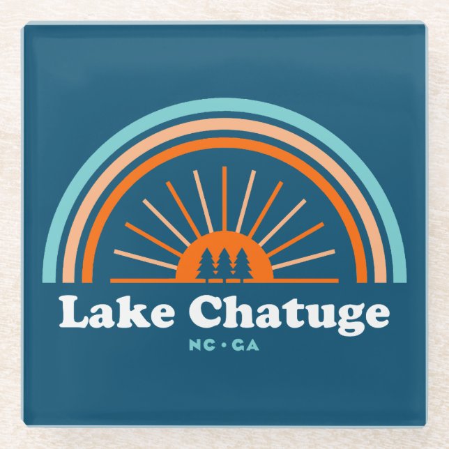 Lake Chatuge North Carolina Georgia Rainbow Glasuntersetzer (Vorderseite)