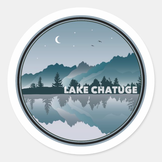 Lake Chatuge North Carolina Georgia Reflection Runder Aufkleber (Vorderseite)