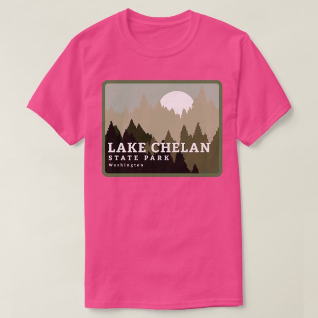 Lake Chelan Staat Park Washington Bäume und Wald T-Shirt (Design vorne)