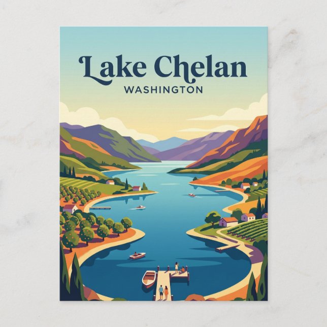 Lake Chelan USA Postkarte (Vorderseite)