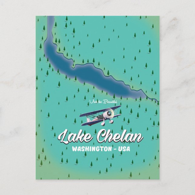 Lake Chelan Washington Karte (Vorderseite)