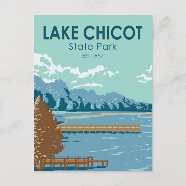 Lake Chicot Staat Park Arkansas Vintag Postkarte (Vorderseite)