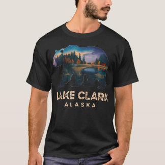 Lake Clark Alaska Bär Silhouette Wildnis T-Shirt