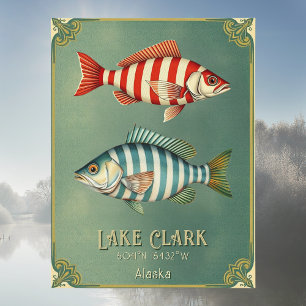 Lake Clark Alaska USA nautische Fisch Postkarte