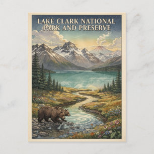 Lake Clark Nationalpark Alaska Bären Reise Postkarte