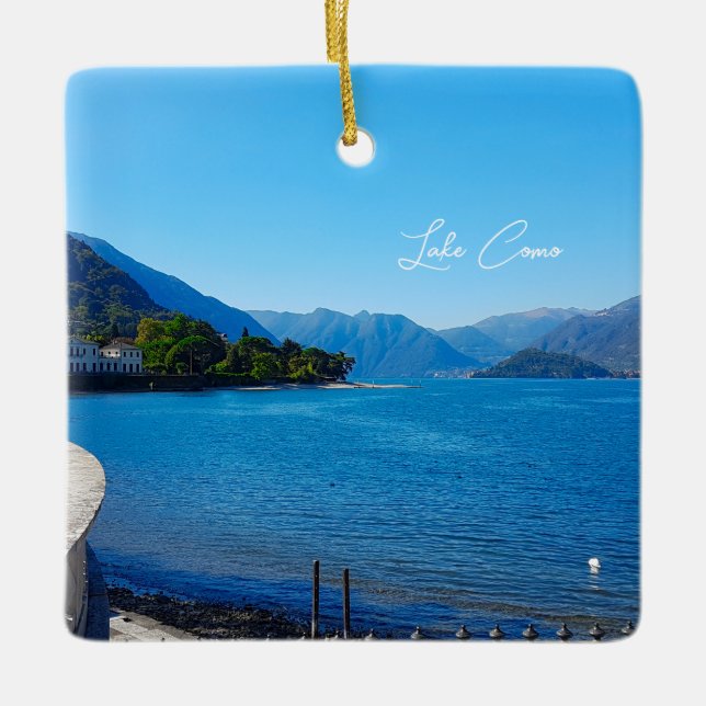 Lake Como Italy Landscape Mountains Keramikornament (Vorderseite)