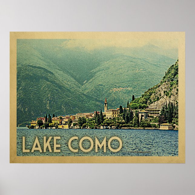 Lake Como Italy Vintage Travel Poster (Vorne)