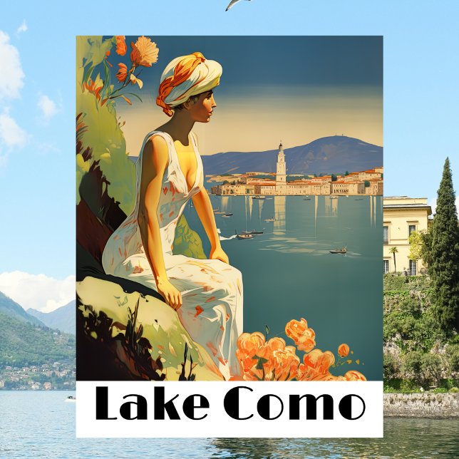 Lake Como Italy Vintage Travel Romantic Lakeside Postkarte (Lake Como Italy Vintage Travel Romantic Lakeside Postcard
)