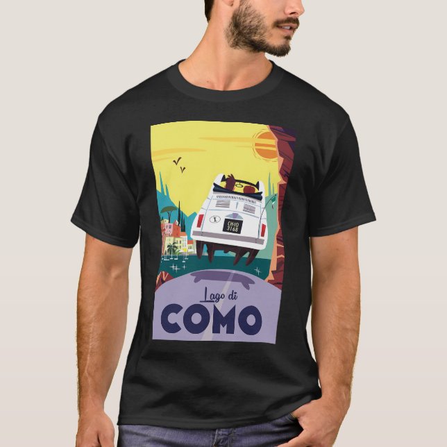 Lake Como Poster T-Shirt (Vorderseite)