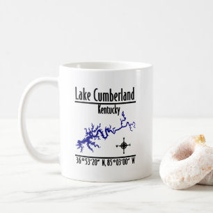 Lake Cumberland Kentucky Uferkarte Koordinaten Kaffeetasse