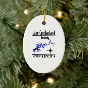 Lake Cumberland Kentucky Uferkarte Koordinaten Keramik Ornament
