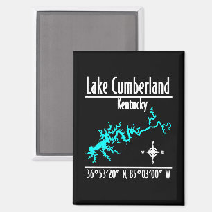 Lake Cumberland Kentucky Uferkarte Koordinaten Magnet