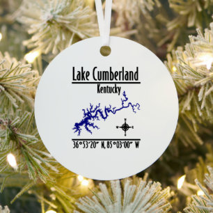 Lake Cumberland Kentucky Uferkarte Koordinaten Ornament Aus Metall