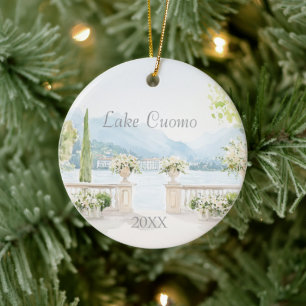 Lake Cuomo Dated Keramik Ornament