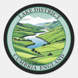 Lake District Cumbria England Runder Aufkleber