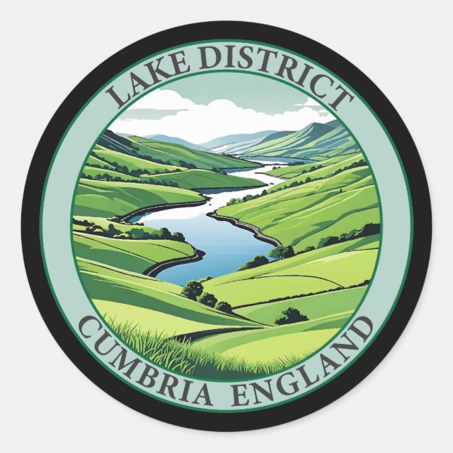 Lake District Cumbria England Runder Aufkleber (Vorderseite)