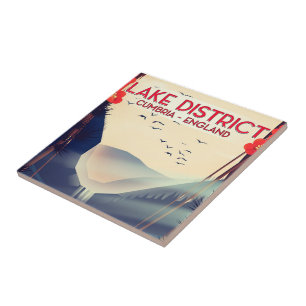 Lake District Cumbria Urlaubsplakat Fliese