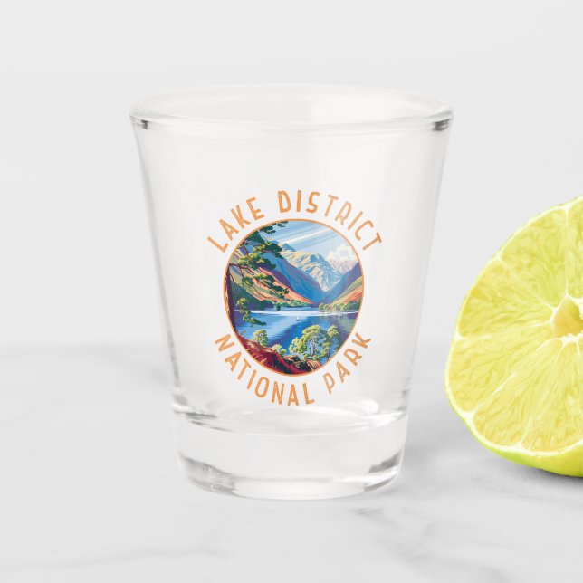 Lake District National Park England geplagt Schnapsglas (Vorderseite)