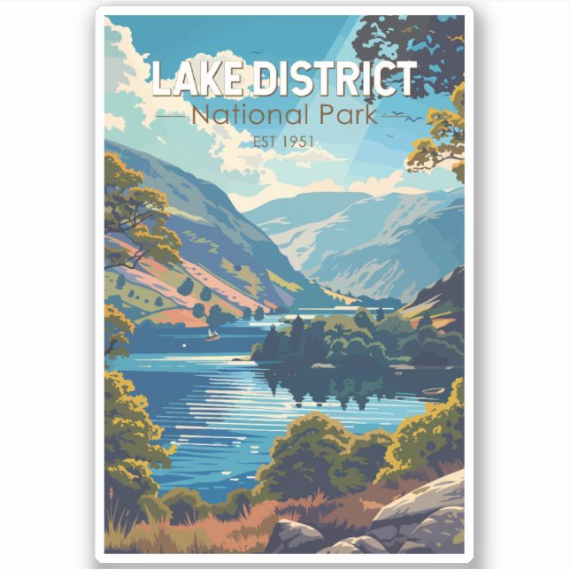 Lake District National Park England Reisen Aufkleber (Vorderseite)