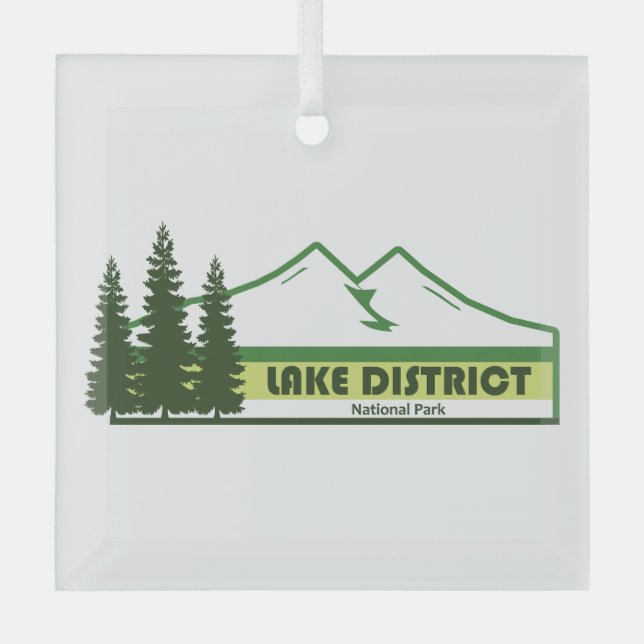 Lake District National Park Green Stripes Ornament Aus Glas (Vorderseite)