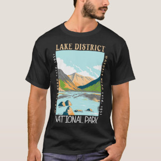 Lake District Nationalpark England Distressed Vin T-Shirt