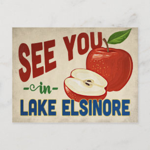 Lake Elsinore California Apple - Vintage Travel Postkarte