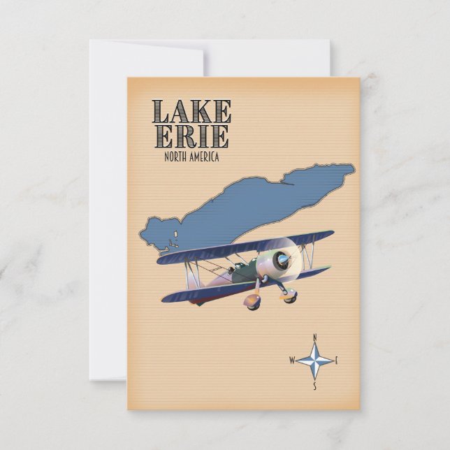 Lake Erie North America - Karte (Vorderseite)