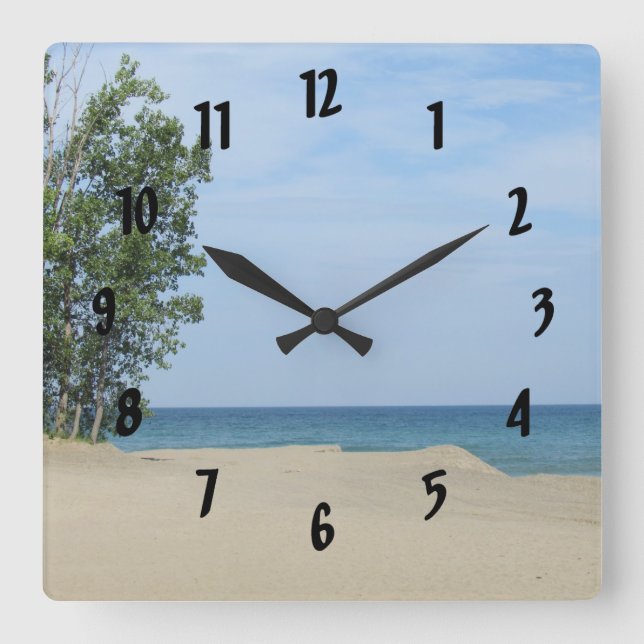 Lake Erie, PA. Quadratische Wanduhr (Vorderseite)